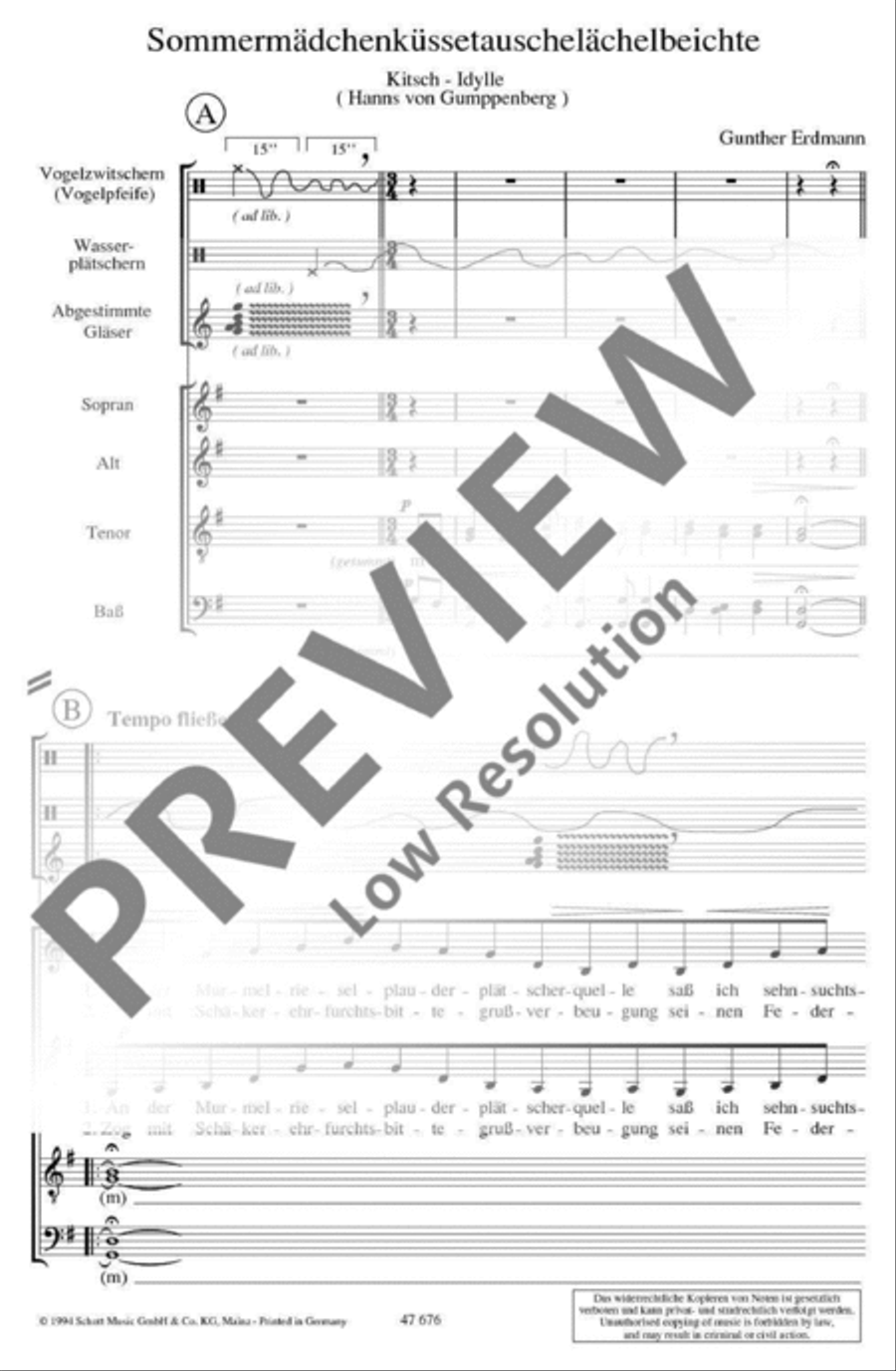 Sommermädchenküssetauschelächelbeichte 4-Part scores gallery preview page 3