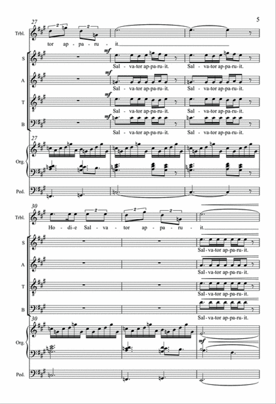 Hodie Christus Natus Est 4-Part scores gallery preview page 5