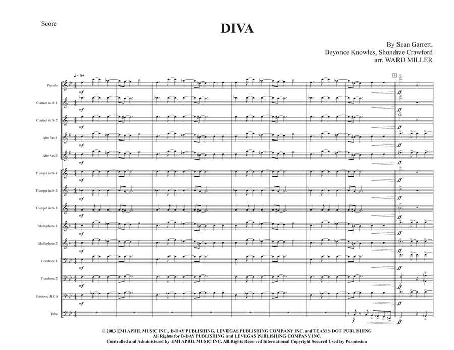 Diva Marching Band scores gallery preview page 1