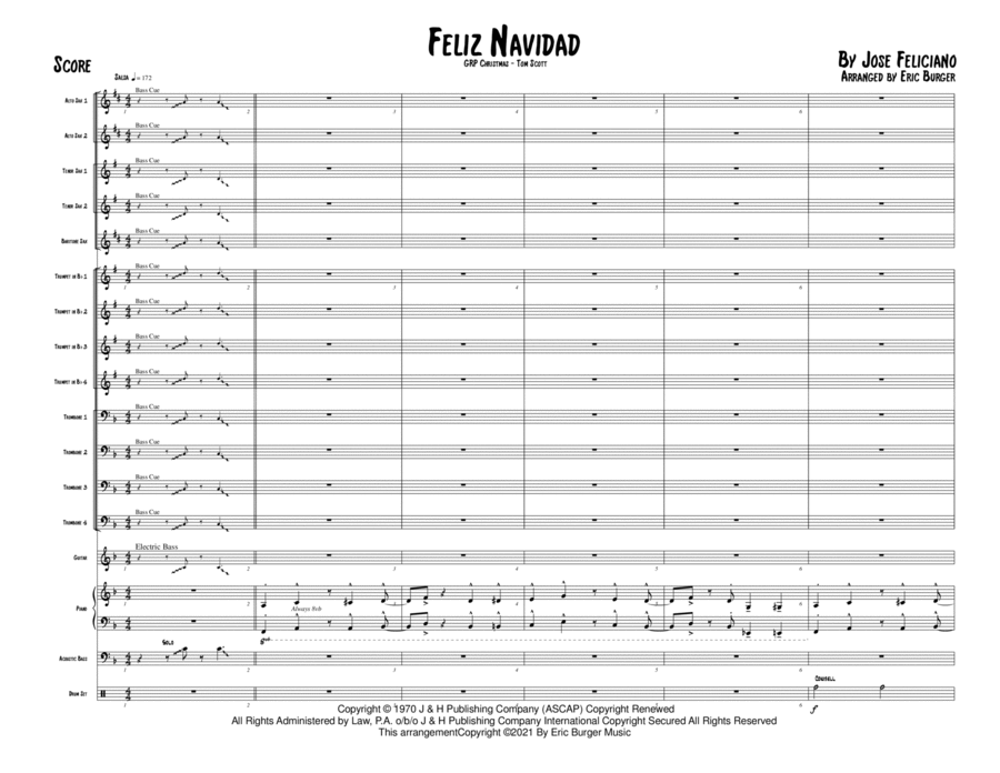 Feliz Navidad Jazz Ensemble scores gallery preview page 1