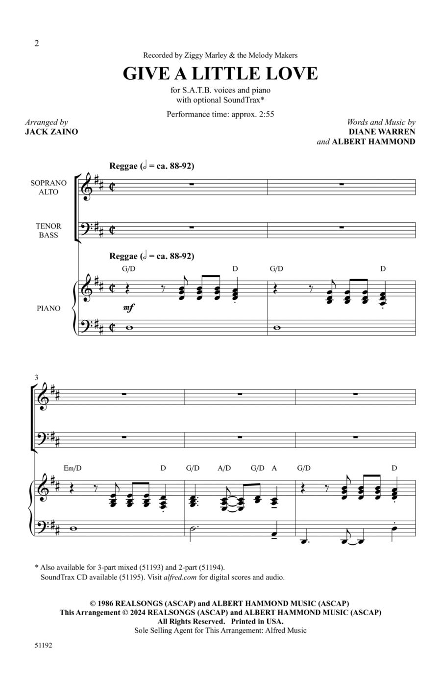 Give a Little Love Choir scores gallery preview page 1