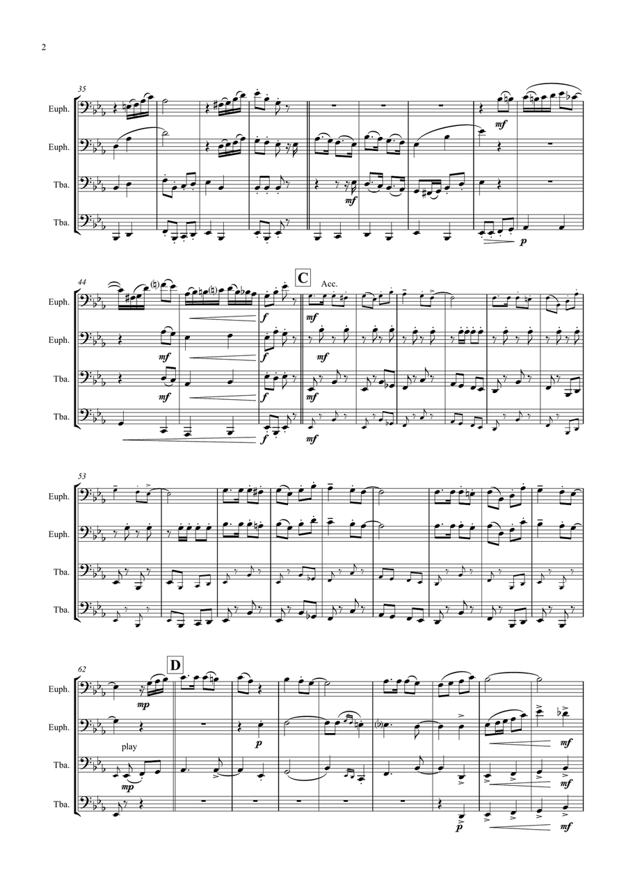 Drachenfels voraus! - German March - Oktoberfest - Low Brass Quartet/Tuba Quartet Brass Quartet scores gallery preview page 2
