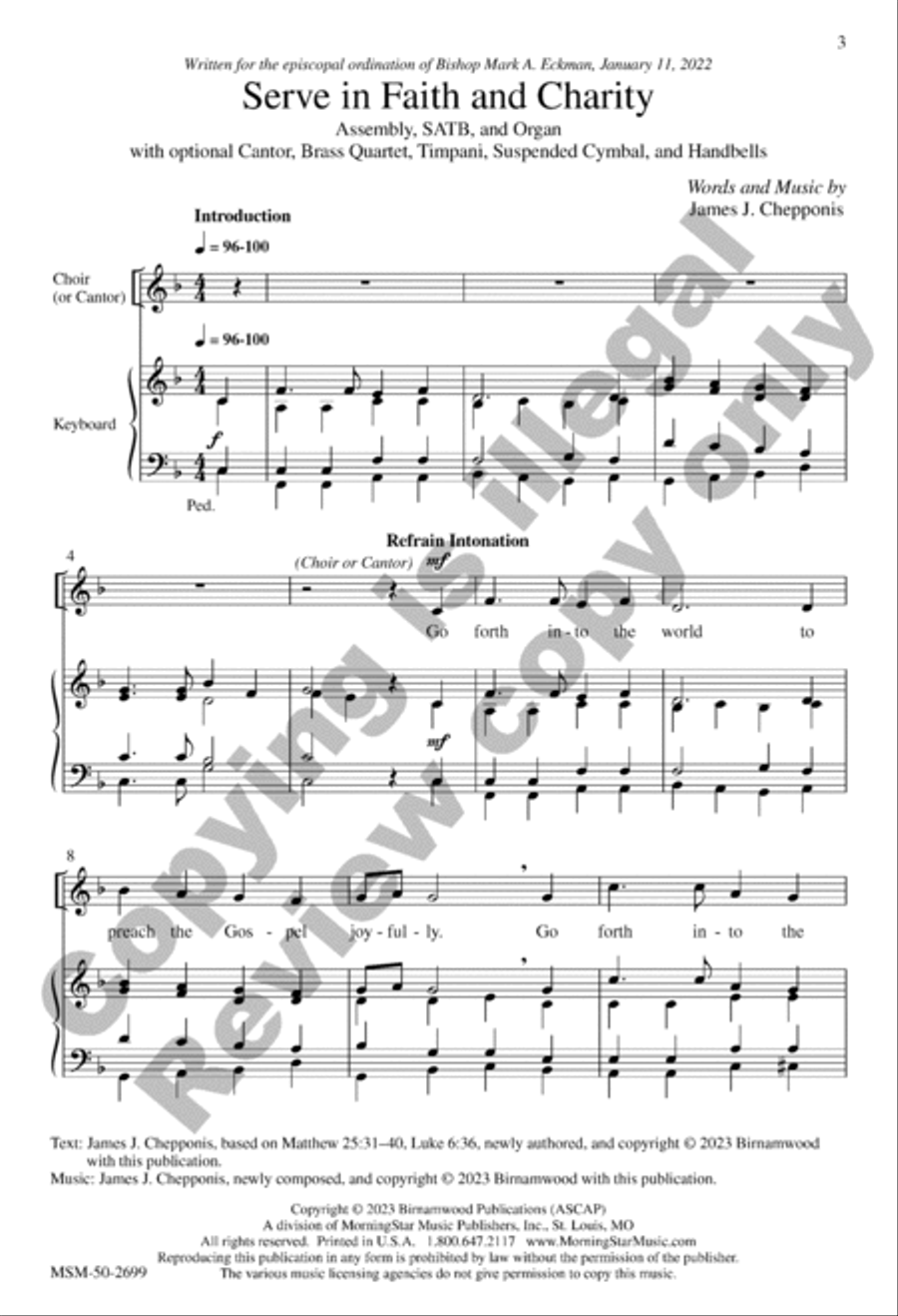 Serve in Faith and Charity (Choral Score) 4-Part scores gallery preview page 3