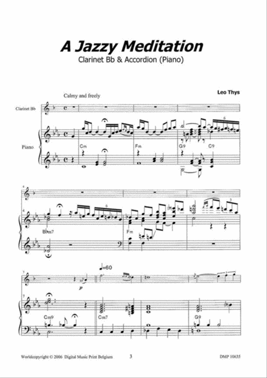 A Jazzy Meditation A Jazzy Meditation Clarinet Solo scores gallery preview page 2