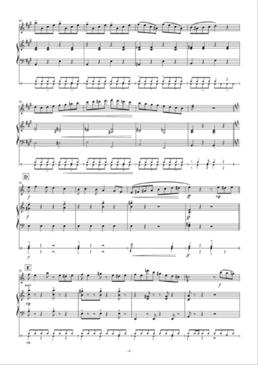 Tico - Tico for Marimba Duo + Percussion (Bongo Tambourine,Cabasa,Claves,Conga,etc.) Percussion Ensemble scores gallery preview page 5