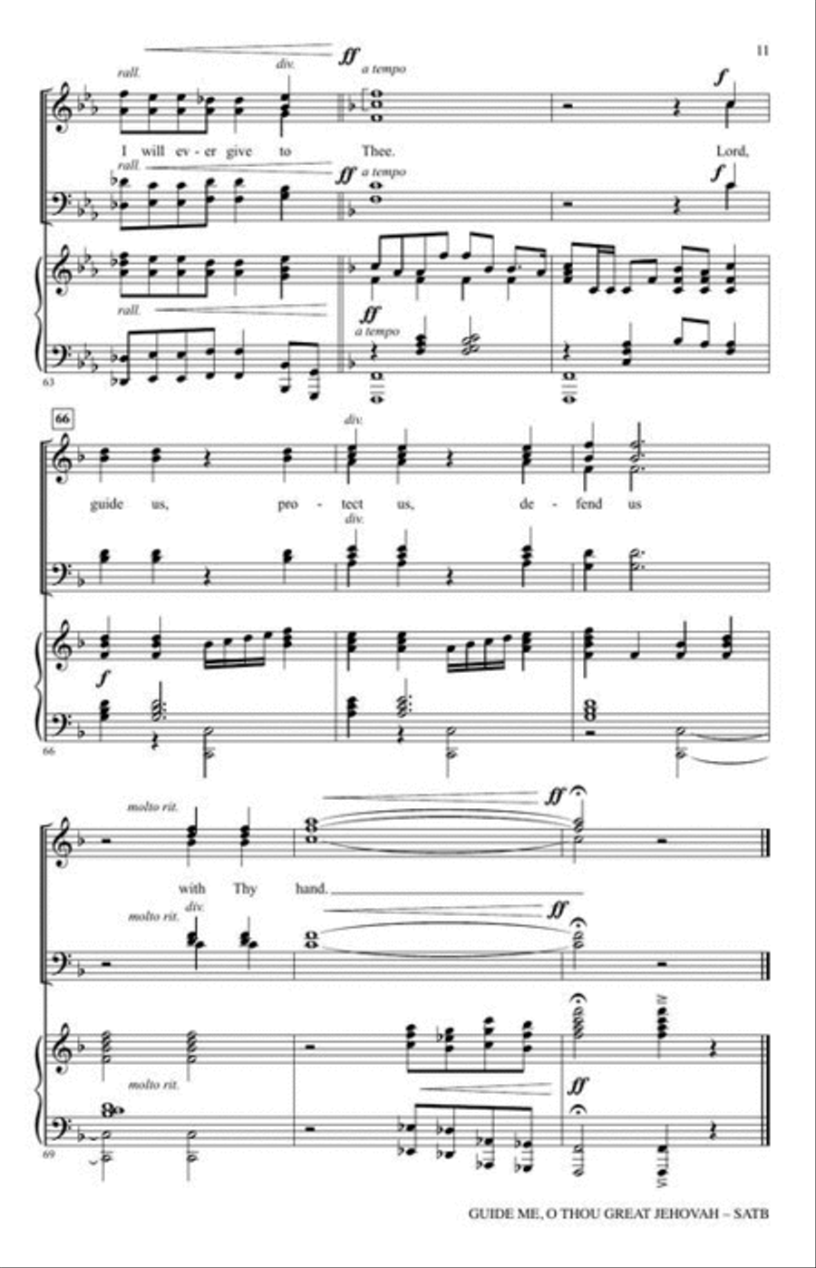 Guide Me, O Thou Great Jehovah 4-Part scores gallery preview page 7