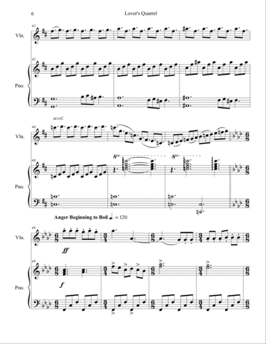 Lover's Quarrel (a fight between violin and piano) Small Ensemble scores gallery preview page 6
