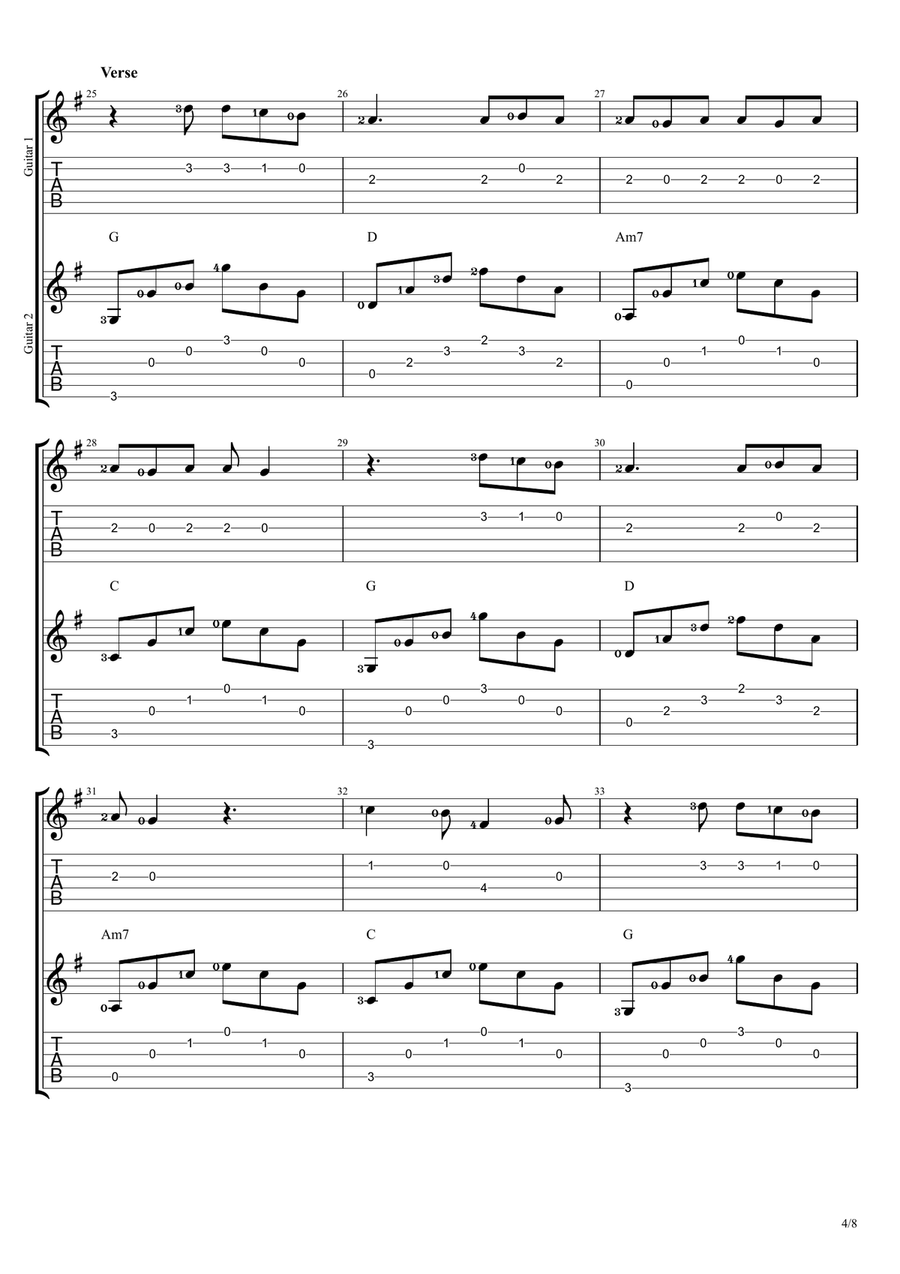 I Love You, I'm Sorry Guitar Ensemble scores gallery preview page 4