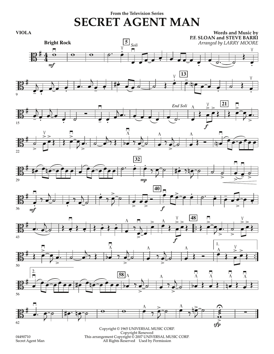 Secret Agent Man - Viola Orchestra scores gallery preview page 1