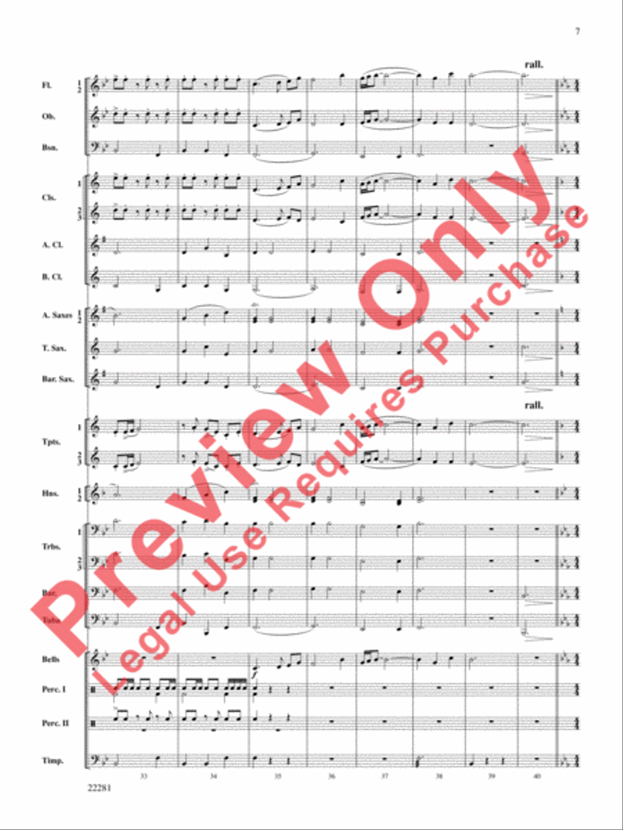 Falcon Lake Overture Concert Band scores gallery preview page 8
