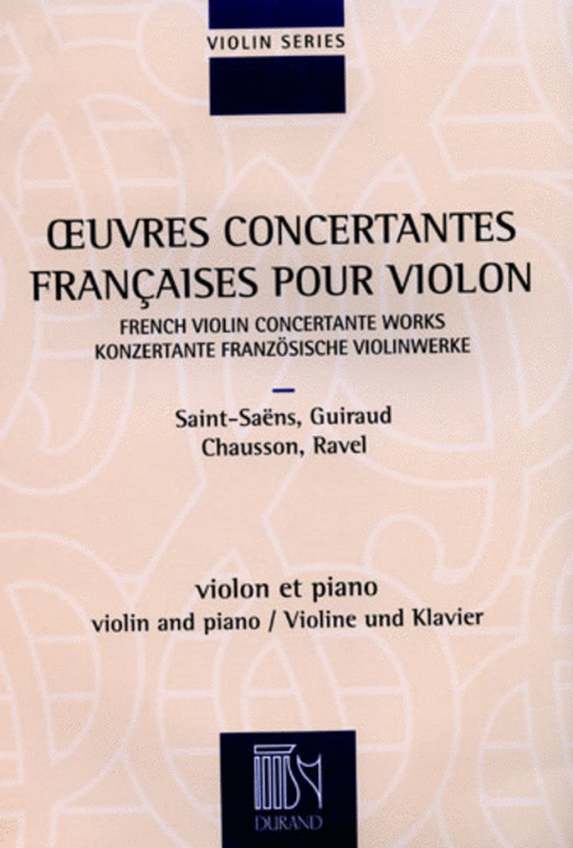 Oeuvres Concertantes Francaises