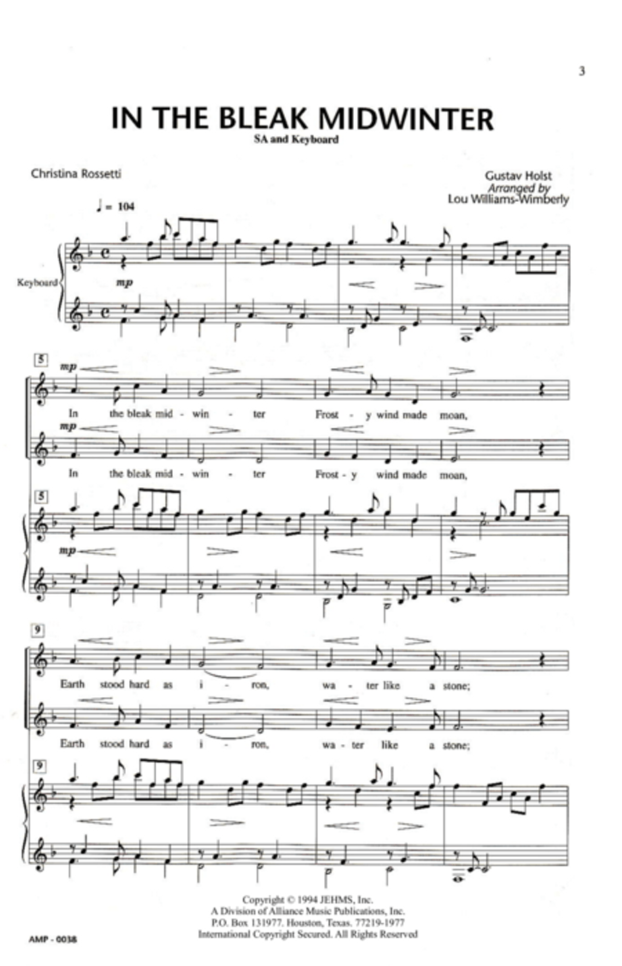 In the Bleak Midwinter In the Bleak Midwinter SA scores gallery preview page 4