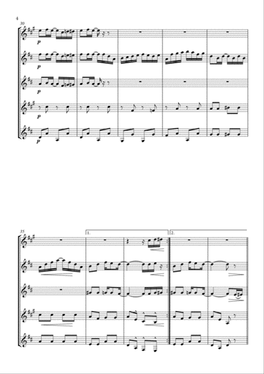 The Entertainer arranged for Clarinet Quintet Clarinet Quintet scores gallery preview page 6