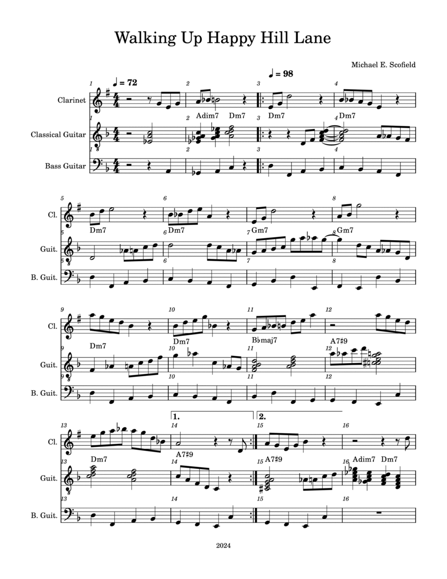 Walking Up Happy Hill Lane Jazz Ensemble scores gallery preview page 1
