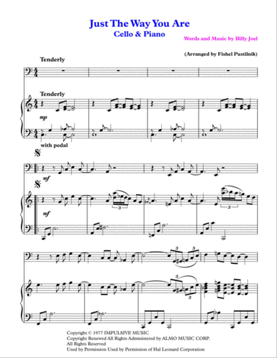 Just The Way You Are Piano scores gallery preview page 2