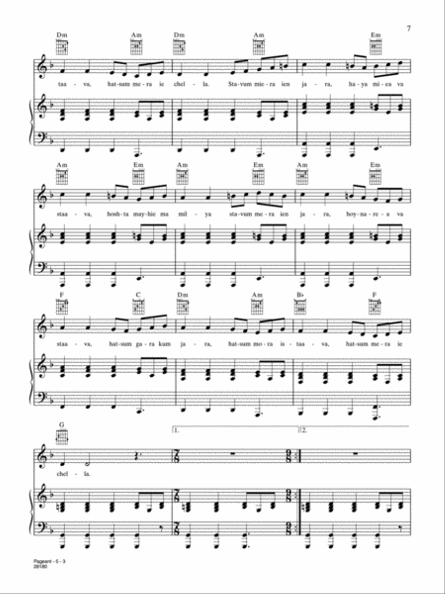 Pageant (from Cirque Du Soleil: Ka) Piano, Vocal, Guitar scores gallery preview page 3