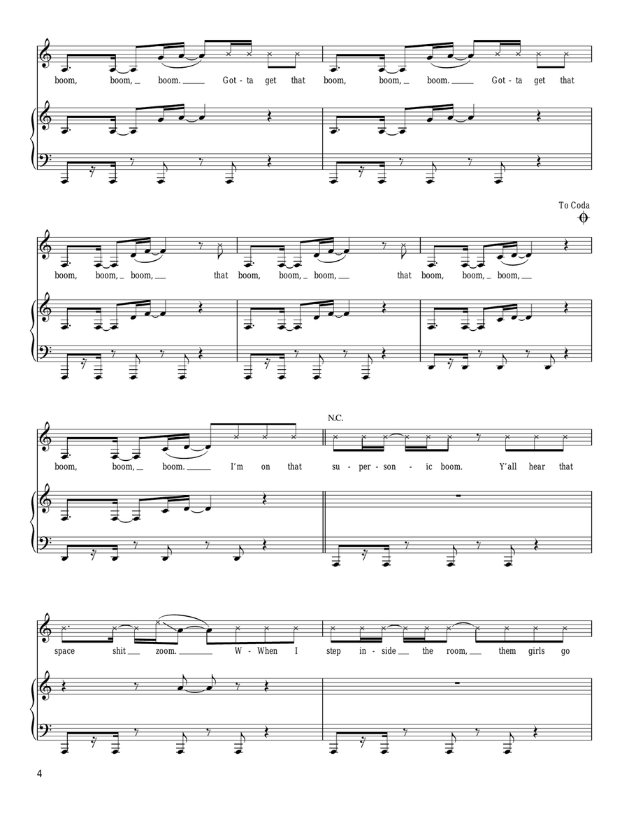 Boom Boom Pow Piano, Vocal, Guitar scores gallery preview page 4