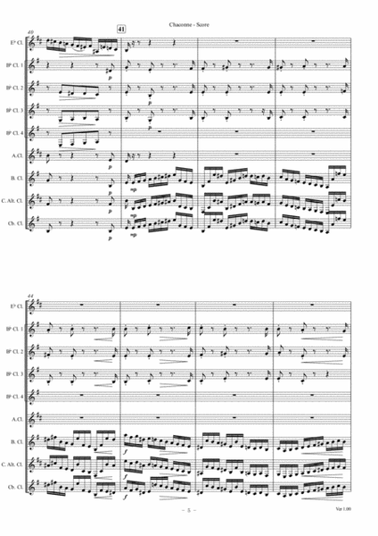 Bach Chaconne for Clarinet Octet / Choir
