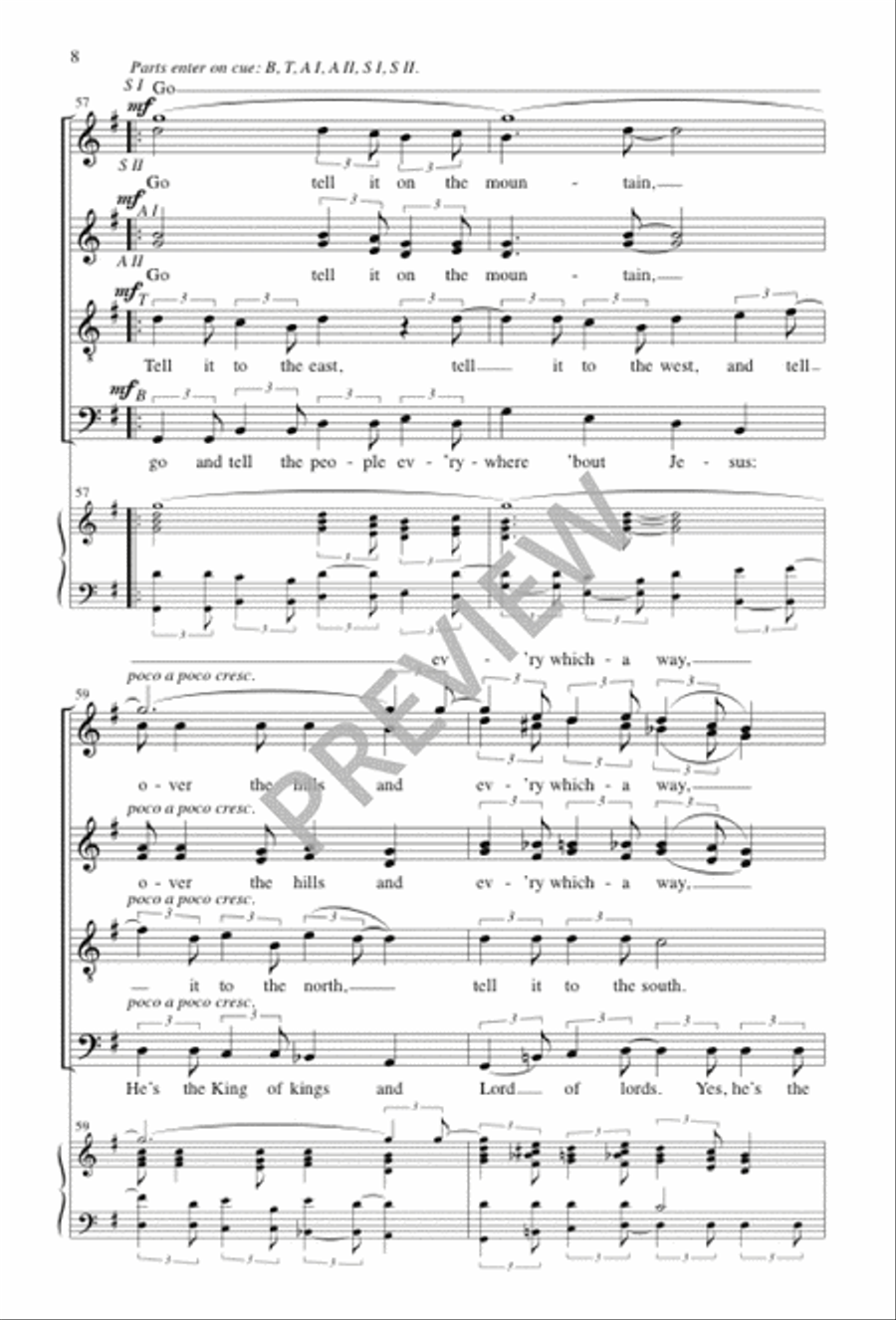 Go Tell It on the Mountain Divisi scores gallery preview page 9