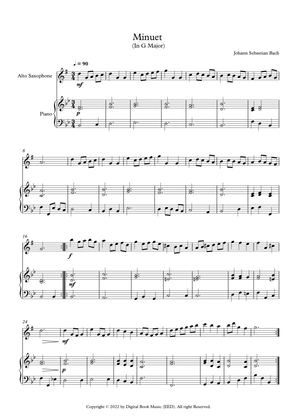 Book cover for Minuet (In G Major) - Johann Sebastian Bach (Alto Sax + Piano)