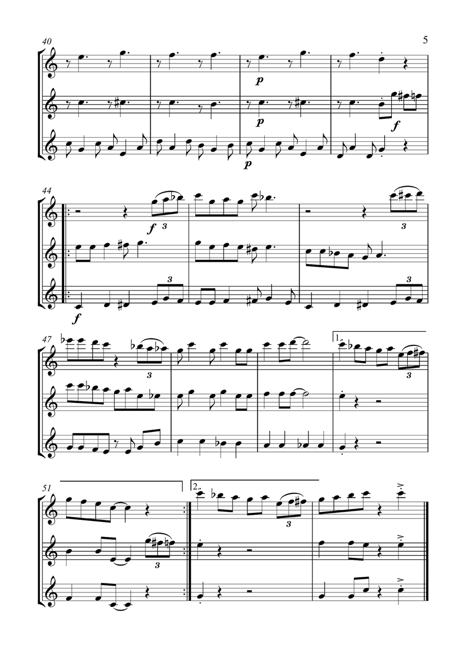 Basin Street Blues Basin Street Blues Woodwind Trio scores gallery preview page 5