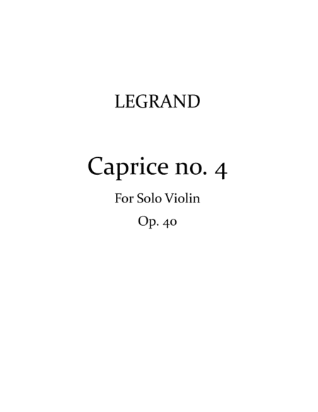 Caprice no. 4, for Violin image number null