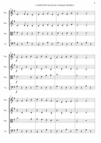 Camptown Races & Yankee Doodle Dandy Medley - String quartet image number null