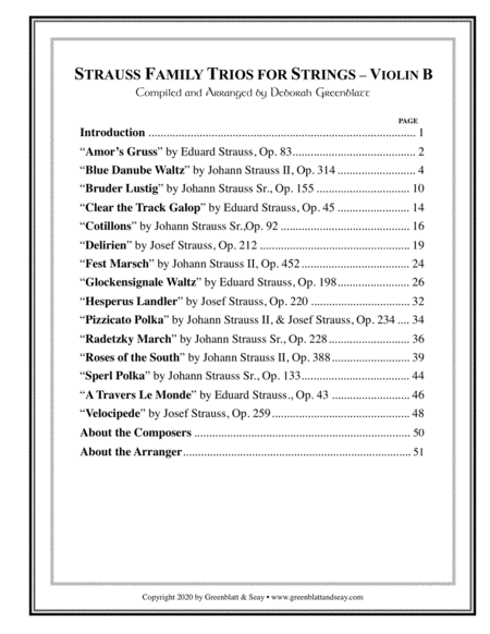 Strauss Family Trios for Strings - Violin B