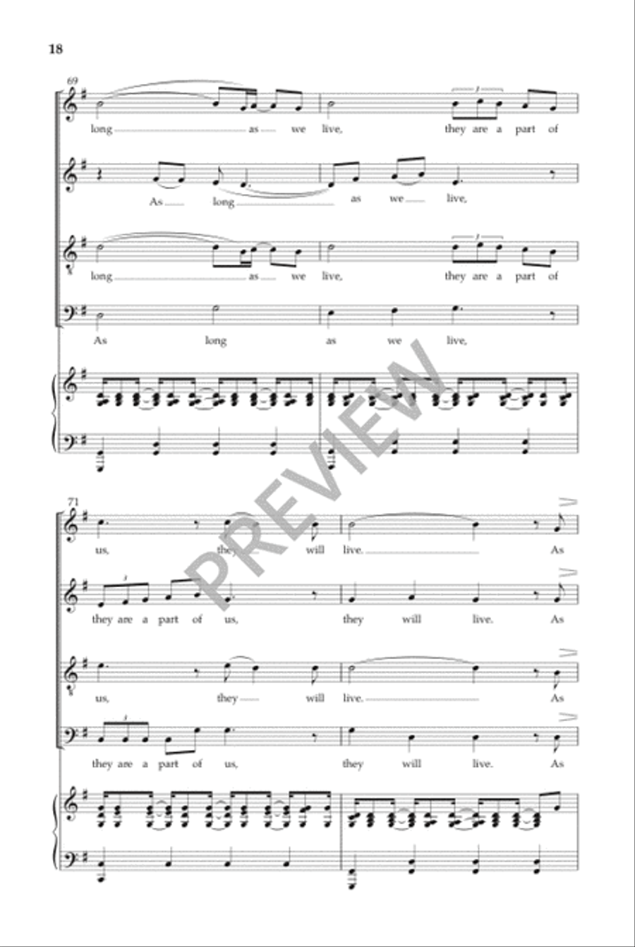 We Remember Them (SATB) 4-Part scores gallery preview page 19