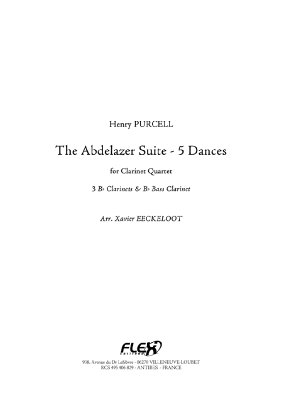 The Abdelazer Suite - 5 Dances Clarinet Quartet scores gallery preview page 1