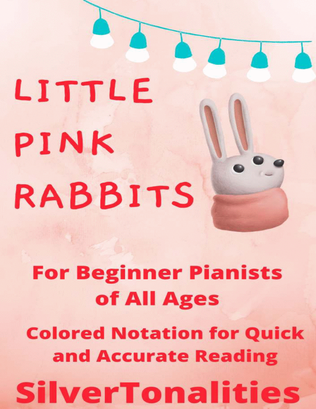 Little Pink Rabbits Piano Exercises with Colored Notes