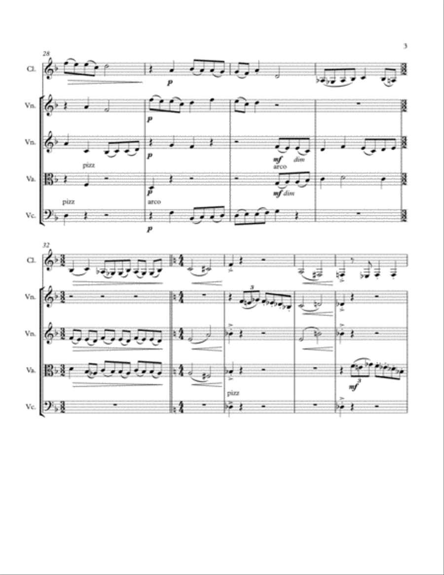 Clarinet Quintet on Hebrew-ish Themes, op. 50 Clarinet Quintet scores gallery preview page 3