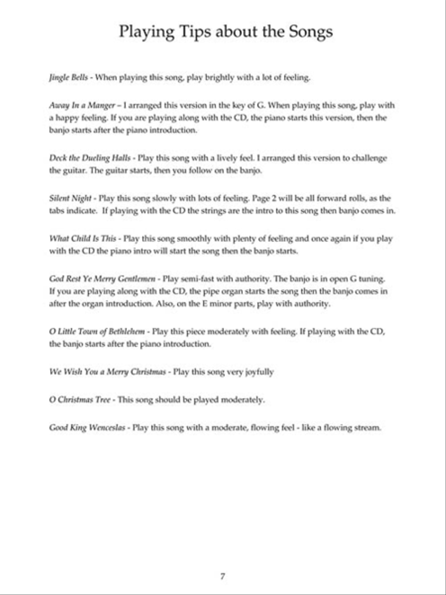 Todd Taylor's Banjo Christmas Guitar Tablature scores gallery preview page 5