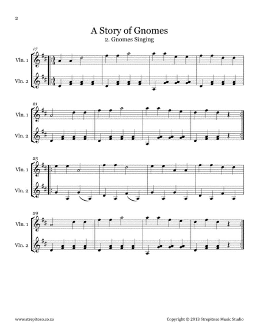 STREPITOSO VIOLIN METHOD : A Story of Gnomes, for 2 violins