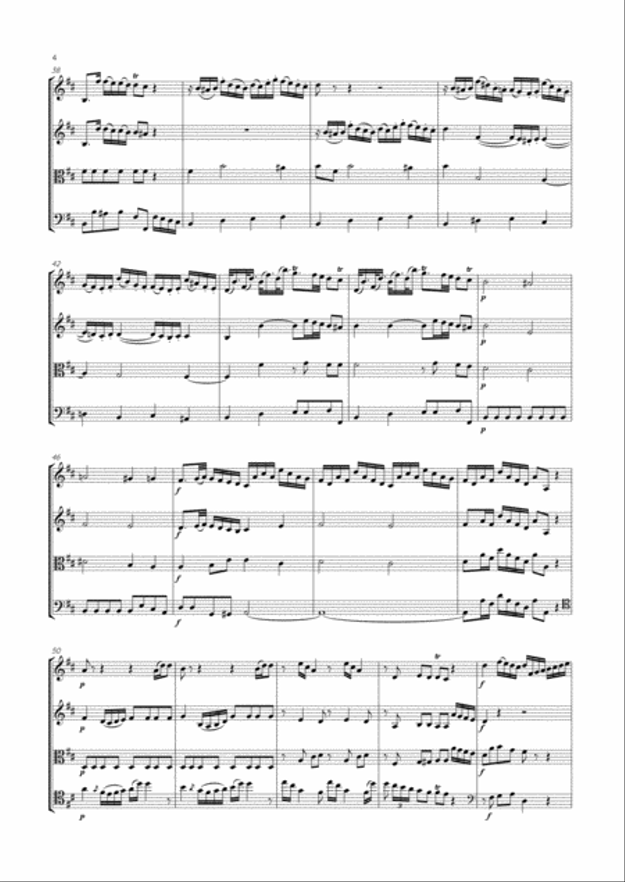 Abel - String Quartet in D major, Op.8 No.4 ; WK 64 String Quartet scores gallery preview page 4