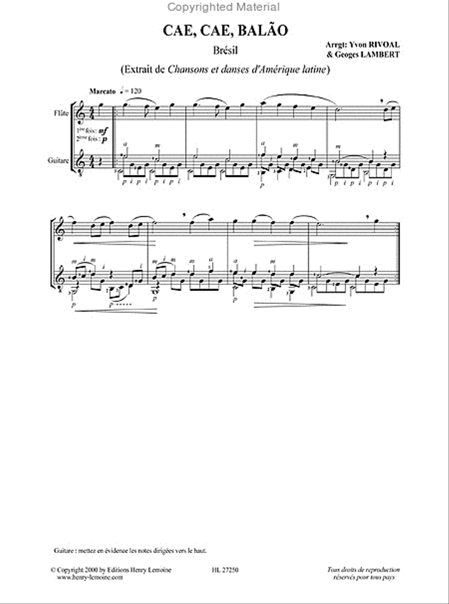 Chansons et danses d'Amerique latine - Volume A Flute scores gallery preview page 3