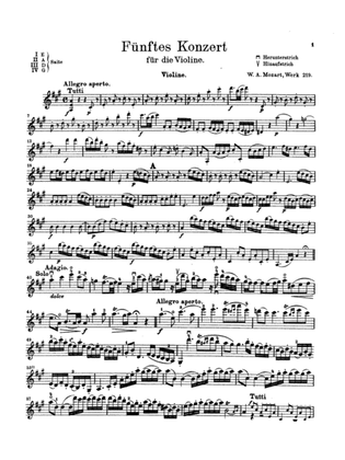 Book cover for Mozart: Violin Concerto No. 5 in A Major, K. 219