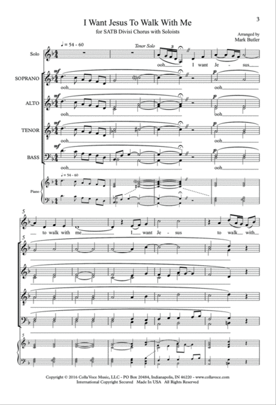 I Want Jesus to Walk with Me Divisi scores gallery preview page 2