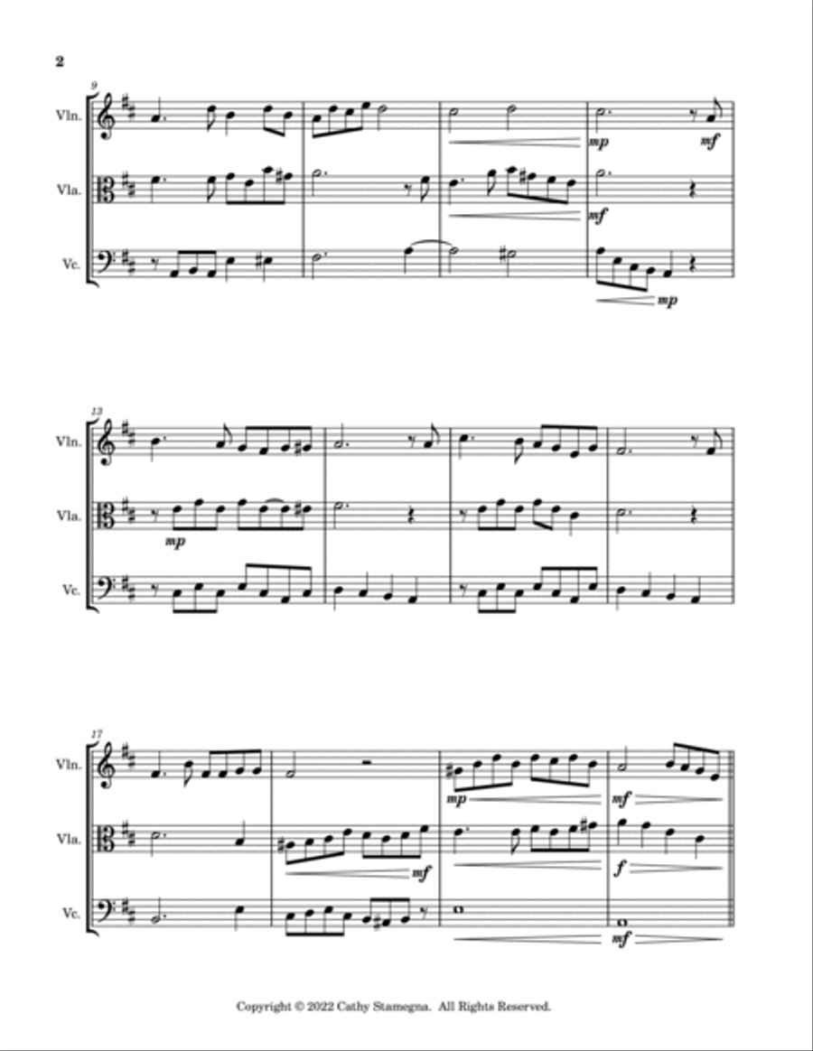 I’ll Take You Home Again, Kathleen (String Trio: Violin, Viola, Violoncello) String Trio scores gallery preview page 3