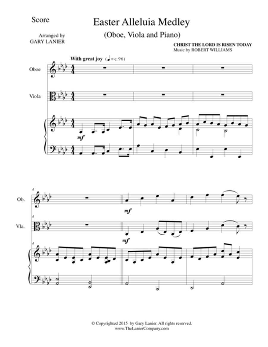 EASTER ALLELUIA MEDLEY (Trio – Oboe, Viola/Piano) Score and Parts image number null