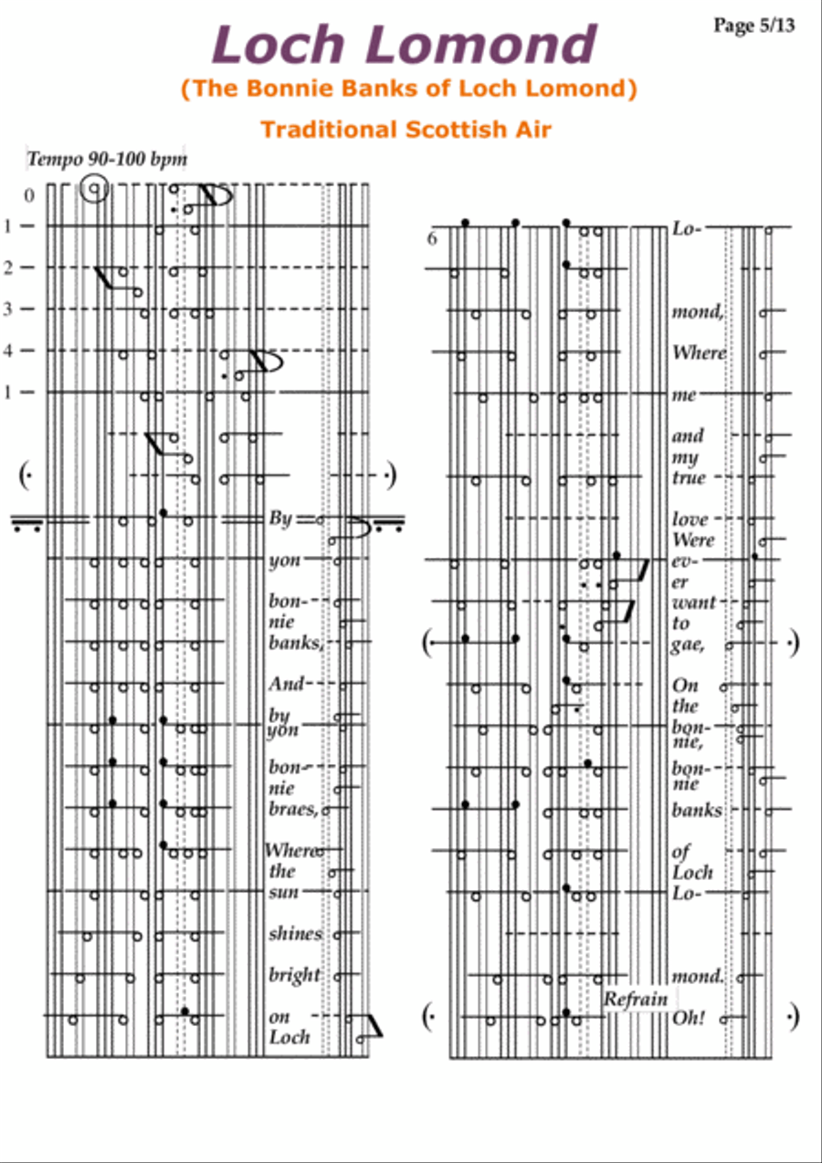 The Last Rose of Summer, Loch Lomond, Annie Laurie, Bluebells of Scotland - KlavarScore notation Voice scores gallery preview page 5