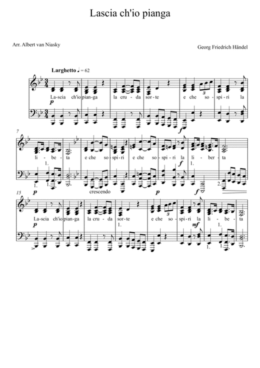 Lascia che io pianga (Händel) Bb major key (or relative minor key)