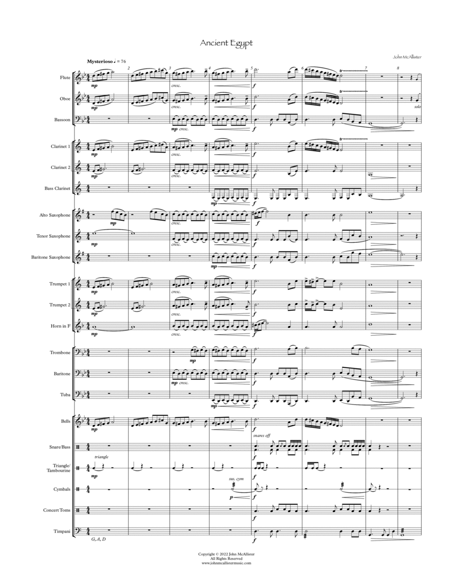 Ancient Egypt - for concert band Concert Band scores gallery preview page 1