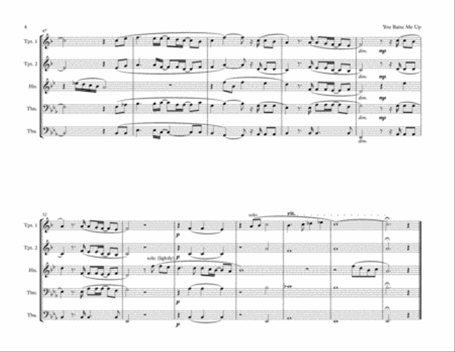 You Raise Me Up You Raise Me Up Brass Ensemble scores gallery preview page 4