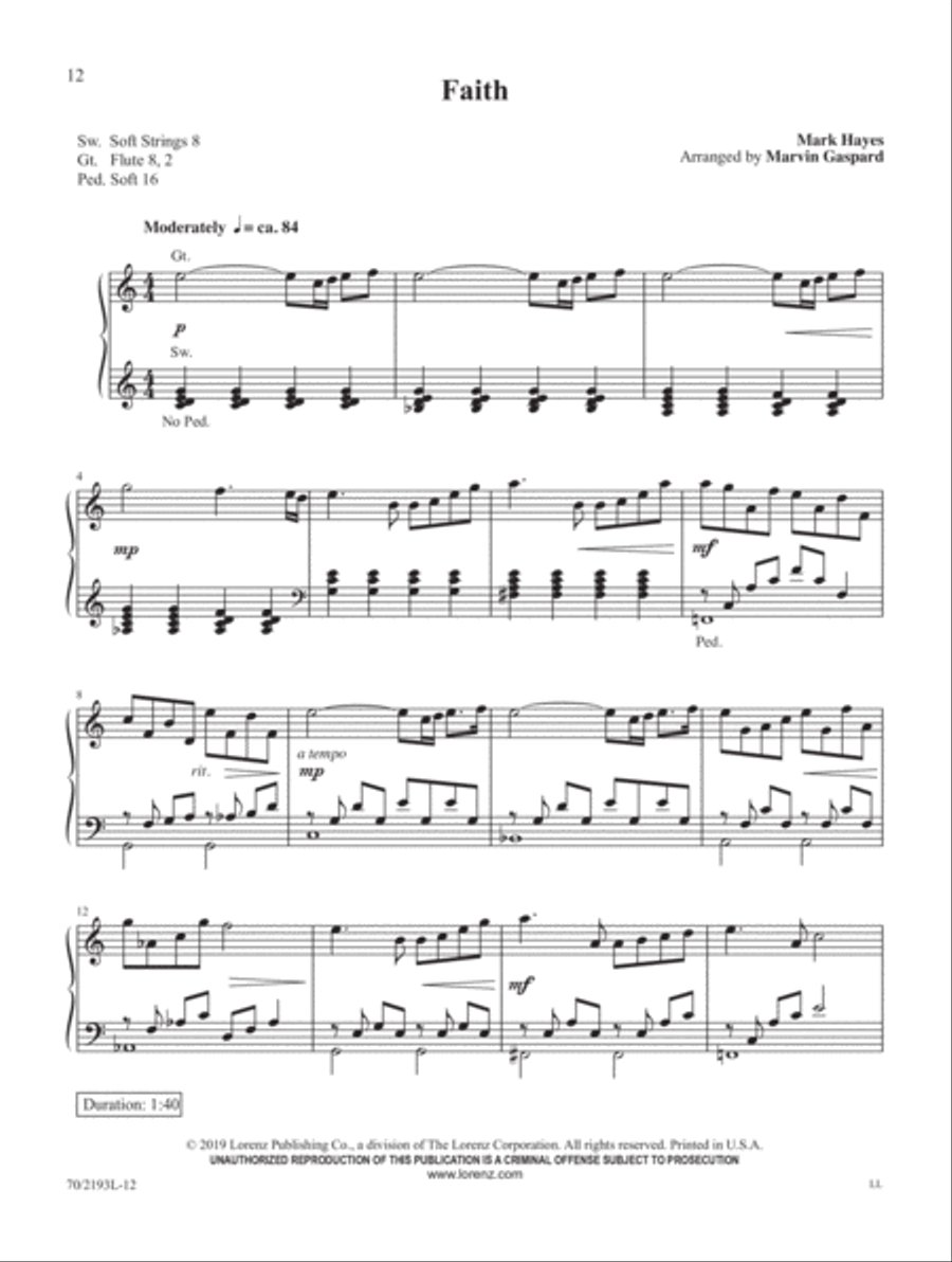 Mark Hayes: Miniatures for Organ Organ Solo scores gallery preview page 7