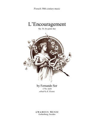 Book cover for L'Encouragement Op. 34 for two guitars, duo