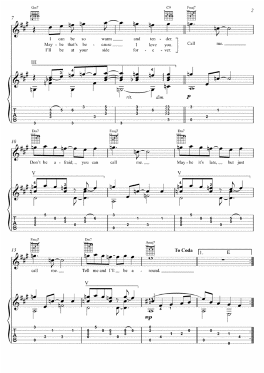 Call Me Call Me Electric Guitar scores gallery preview page 2