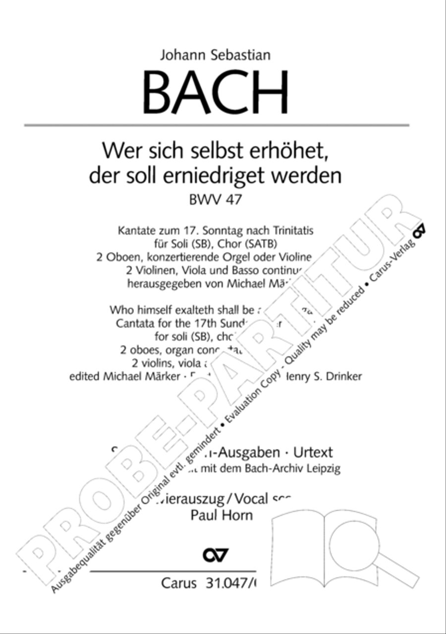 Who himself exalteth shall be abased again (Wer sich selbst erhohet, der soll erniedriget werden) 4-Part scores gallery preview page 2
