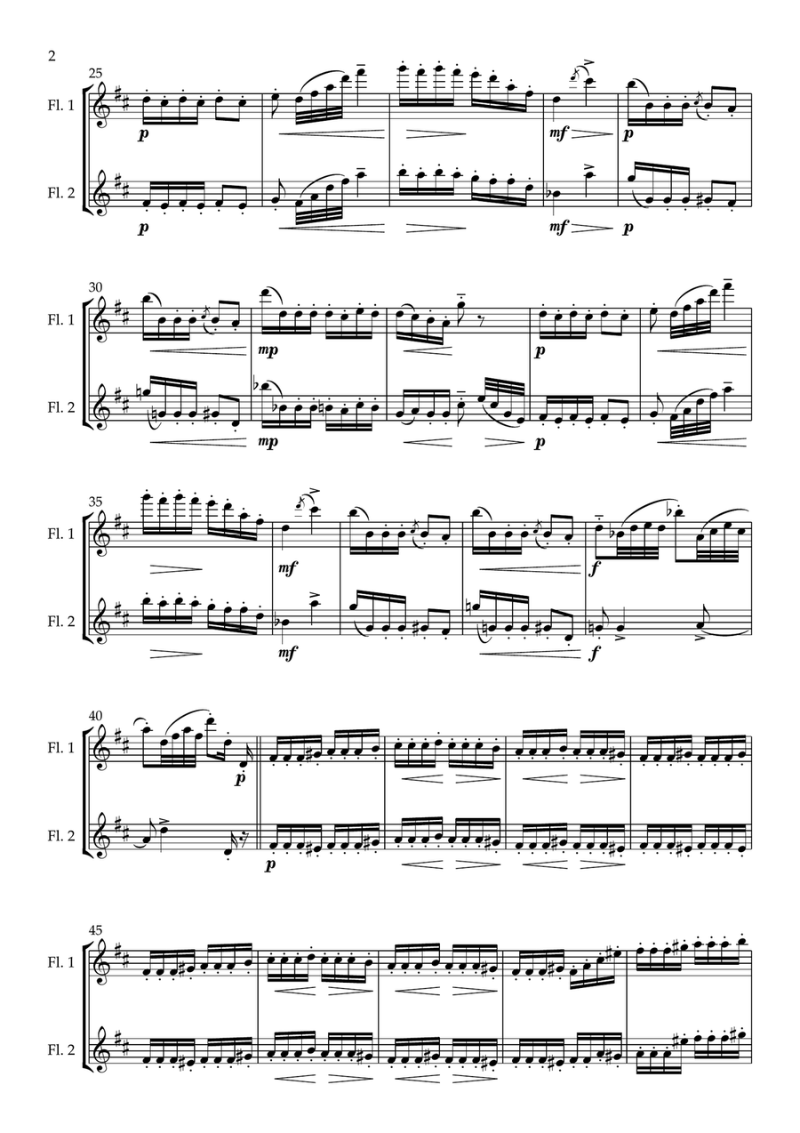 Dance of the Reed Flutes from The Nutcracker arranged for Flute Duet Flute Duet scores gallery preview page 4