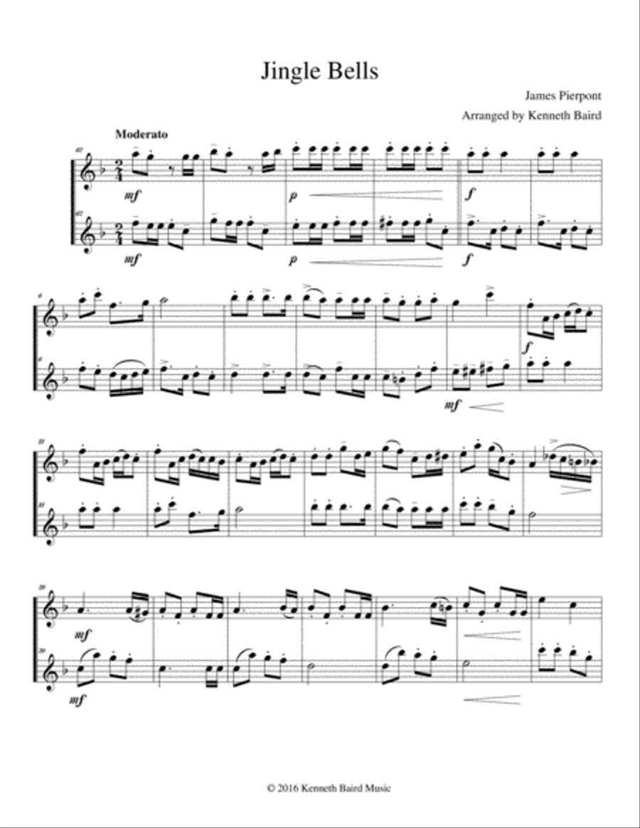 Five More Christmas Duets for Saxophones or Oboes Woodwind Duet scores gallery preview page 6